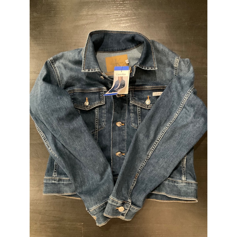 NWT CALVIN KLEIN CLASSIC TRUCKER JEANS DENIM JACKET WOMEN